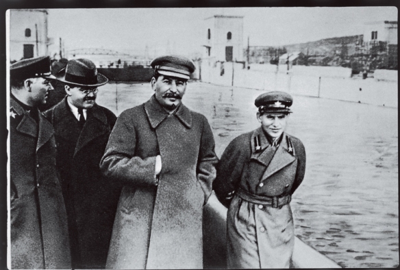 Kliment Voroshilov, Vyacheslav Molotov, Joseph Stalin and Nikolai Yezhov. Image courtesy of Wikimedia Commons: https://en.wikipedia.org/wiki/File:Voroshilov,_Molotov,_Stalin,_with_Nikolai_Yezhov.jpg